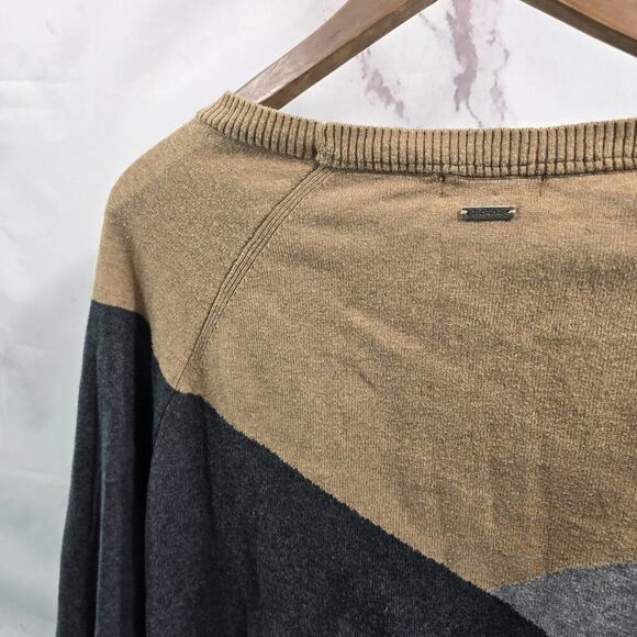 Prana Sweater Womens Medium Gray Lightweight Organic Cotton Chevron - Picture 6 of 12